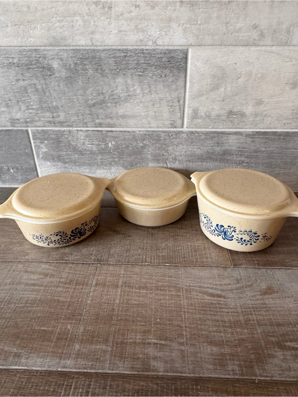 Vintage Pyrex Homestead Casserole Dish #471/#472 And #473 With Lid (6pcs)